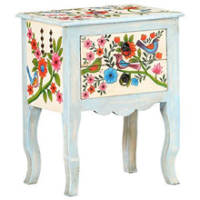 Tidyard Comodino Francese Dipinto a Mano con 2 Cassetti in Legno di Mango e MDF 40x30x50 cm,Comodino Camera da Letto con Cassetti,Comodino Cameretta con Cassetti,Comodino con Cassetti
