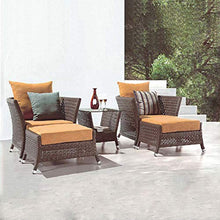 Aimir Set di Mobili da Giardino per Esterni, Set di Combinazioni di Sedie in Rattan da 5 Pezzi con Tavolino da caffè E Poggiapiedi da Giardino per Tutte Le Stagioni