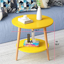 Comodino Moderna Piccola Tavola Rotonda Comodino Camera Tavolino Salotto Tavolino Anti-Skid Mini Side Table Teapoy Comodini Letto (Color : Yellow)