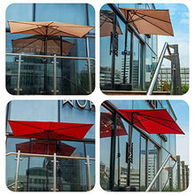 YYBD Ombrello da Esterno semicircolare per Patio da Mercato per Porta e Finestra Ombrellone a Parete con 5 Stecche e Base robuste