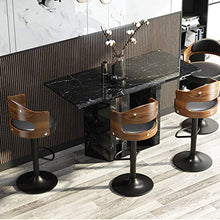 Sgabelli da Bar Regolabili in Altezza Regolabile da 60 cm a 80 cm con Schienale in Legno massello e Cuscino in Ecopelle