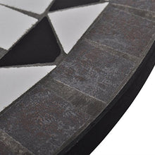 vidaXL Tavolino da Esterno con Mosaico Nero Bianco Rotondo Arredo Giardino