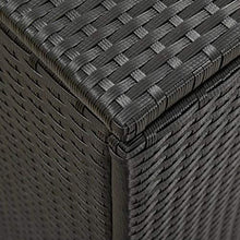 OUSEE Baule da Giardino in Polyrattan 200x50x60 cm Nero