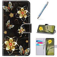 URFEDA Compatibile con Huawei Enjoy 7S Custodia Pelle Cover Retro Flip Case Colorato Cover Portafoglio Magnetica Libro Cuore Custodia Libretto Antiurto Cover Supporto Stand Wallet Case Farfalla