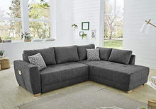 AVANTI TRENDSTORE - Aldo - Divano ad Angolo in Microfibra Grigio con Funzione Letto e cassettone Integrato, Cuscini compresi. Dimensioni Lap 254x87x208 cm - Arredi Casa