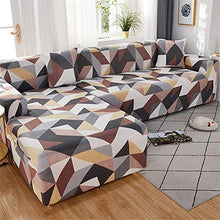 Hiseng Copertura Divano Elasticizzato Chaise Longue Copridivano Angolare Antiscivolo Copridivano Componibile per Divano a Forma di L 2 Pezzi Universale Protettore (Grigio Marrone,4 posti + 3 posti)