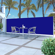 vidaXL Tenda da Sole Laterale Retrattile 160x500 cm Blu Parasole Antivento