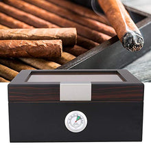 Custodia per humidor per sigari,custodia portatile per sigari in legno di cedro da viaggio portatile con umidificatore digitale,confezione per sigari per uomo e testimoni (nero,30 sigari)