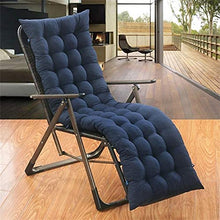 eewopjkj Cuscino per Poltrona da Giardino Extra-Grande con Lacci Cuscino reclinabile Cuscini per sedie da Patio Cuscino per Sedia a Dondolo Poltrona da Esterno per Interni-Blu 48x150 cm