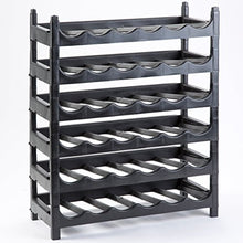 Scaffale portabottiglie modulabile in plastica per 36 bottiglie, nero