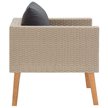 vidaXL Divano da Giardino Singolo con Cuscini Sofà Dormeuse Chaise Longue Poltrona Salotto Esterno Divanetto Canapè Arredo in Polyrattan Beige