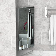 homcom Armadietto Angolare Bagno in Acciaio Anta a Specchio Chiusura Magnetica 3 Ripiani Salvaspazio 60x30x18.4cm