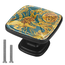 Fiamma del leone d'oro Pomelli per Porta Set di 4 Pomelli per Mobili Manopole per Cassetti Cucina Armadio Vetro