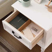 JJZXT Mobili in Legno Bianco Comodino 2 cassetti Armadio (Bianco)