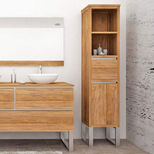 Titiana - Armadietto da Bagno in Legno di Teak e Acciaio Inox