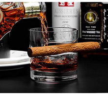 Sweetrl - Bicchiere rotondo per sigari e whisky, con porta sigari, in vetro, per casa, bar, bicchieri