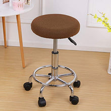 HARORU Stretch Round Seat Cover Velvet Printed Bar Stool Protector Removable for Home Kitchen Thick Stool Slipcover