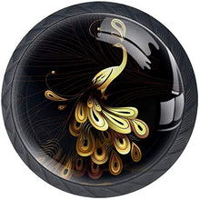 Golden Peacock Pomelli per Porta Set di 4 Pomelli per Mobili Manopole per Cassetti Cucina Armadio Vetro