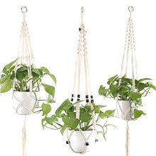 MICROSHE Macrame Plant Hanging Planter Set di 3 Pezzi Macrame pianta Hanger Corda di Cotone Appeso a Parete portavasi di Fiori con Portachiavi per la Decorazione del Balcone soffitto casa