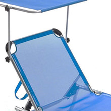 MEDIA WAVE store Lettino Prendisole Q.BO in Alluminio con Parasole MOD. SAPRI in Textilene (Blu)