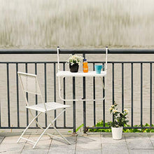 JYXJJKK Tavolo pieghevole Ringhiera del balcone Hanging Tavolo a parete Bar Table casa Ferro battuto Hanging Fiore basamento del tempo libero piccola Tea Table Table Learning (Color : White)
