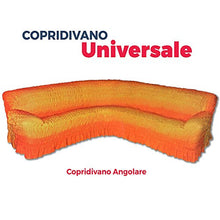 R.P. Copridivano Universale Arricciato - 5 POSTI - Divano ANGOLARE - Tinta Unita Melange Bordeaux
