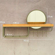 Yhtech. Trucco specchi rotondi della stanza da bagno Specchio specchio appeso con scaffalature e ganci |Circle Parete Vanity trucco e specchio da rasatura |Specchio decorativo Holder |Specchio piano M