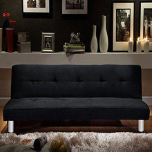 Bagno Italia Divano Letto 3 posti Microfibra Nero Stile Moderno recrinabile da Soggiorno divani Design Modello Veronica I - Arredi Casa