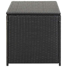 OUSEE Baule da Giardino in Polyrattan 116x60x60 cm Nero