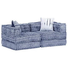VidaXL Divano letto modulare a 2 posti, con funzione sleep, letto per gli ospiti, divano, divano, divano, divano, divano, divano, imbottito, indaco, tessuto patchwork