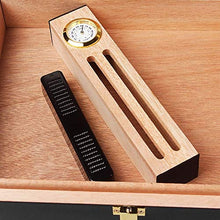 QINJLI Cigar Humidor con Display Finestra, Perfetta visualizzazione Desktop Cigar Box Set con igrometro e umidificatore, Comoda Custodia del Sigaro
