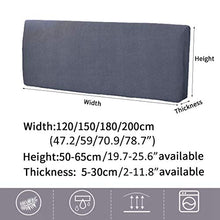 Zuq - Copritesta per testiera, elasticizzato, resistente alla polvere, copritesta elasticizzata, per camera da letto, grigio, 180 cm