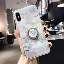 Suhctup Compatibile con Samsung Galaxy A70S Custodia in Slim Morbido Silicone TPU,Marmo Design con Glitter Brillantini Bling Cristallo Chiara Paraurti Protettiva Cover con Ring Kickstand -8
