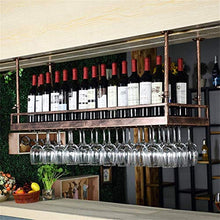 TCWDX Scaffale per Vino Scaffale per Vino in Bronzo - Scaffale per Bicchieri da Vino in Ferro Stile Morden Scaffale per Decorazione a soffitto per Bar, ristoranti, Cucina o Cantina (Dimensioni: 80