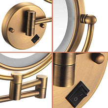 WZDD Specchio da Trucco da Parete, Specchio Cosmeticocon Luce LED E Ingrandimento 1x / 5X, Specchio Ingranditore da Trucco, con Rotazione a 360 °