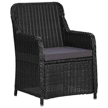 SKM Set da Pranzo da Giardino 9 pz in Polyrattan Nero (140.5kg)