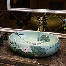 Lavabo Ovale da Bagno Retro Creative Jingdezhen Ceramic Hotel Lavabo antispruzzo Lavandini Bagno