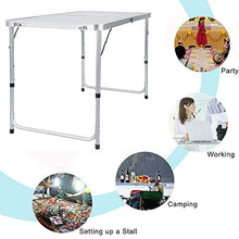 AWJ Tavolo da Campeggio per Esterni Tavolo da Picnic Pieghevole da Campeggio Tavolo da Pranzo per Barbecue da Picnic per Feste da Giardino 4FT / 120CM, Altezza regolabil