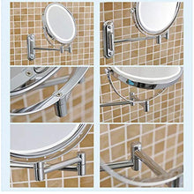SWAWIS Specchio Ingranditore LED, Specchio da Parete per Bagno Bilaterali 7X, Specchio Trucco con Luci, Rotazione a 360° Specchio Ingranditore da Parete