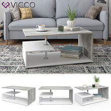 Vicco Tavolino da divano Guillermo Tavolino da salotto bianco Cemento 91 x 52 cm