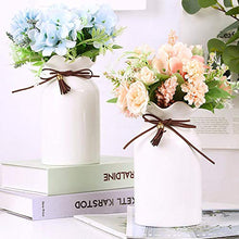 ADISVOT Vasi in Ceramica Bianca Vasi di Fiori con Design Unico A Corda Diverso per Arredamento Domestico - 7 Pollici