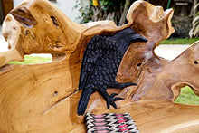 Windalf Vikings - Panchina con corvo nero Hugin, 145 cm, realizzata a mano, in legno di radice