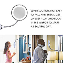 Dynamovolition LED ingrandimento Regolabile con Ventosa allunga Tubo Specchio cosmetico 10x Touch oscuranti specchi-Argento