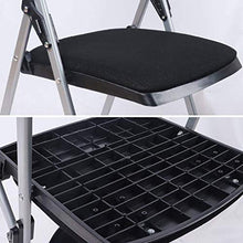 zvcv Sedia Pieghevole Sedia Pieghevole Sedia Portatile Imbottita con Schienale Imbottito in Tessuto Nero