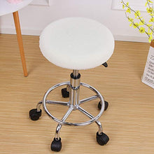 HARORU Stretch Round Seat Cover Velvet Printed Bar Stool Protector Removable for Home Kitchen Thick Stool Slipcover