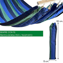 ZIK Amaca Doppia da Giardino per Esterno, Larga e Leggera, in Cotone con Borsa, Barre in Legno - Multicolor 150x200