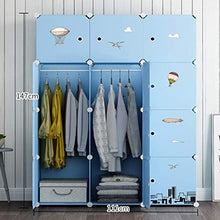 WCY Armadio Regolabile Regolabile del Fumetto Portatile Armadio con Appendiabiti e Spazio per i Libri Armadio Combinato (Dimensione: 111x47x147cm) yqaae (Size : 111x47x147cm)