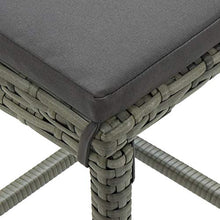 FAMIROSA Set da Bar da Giardino 5 pz con Cuscini in Polyrattan Grigio-4917