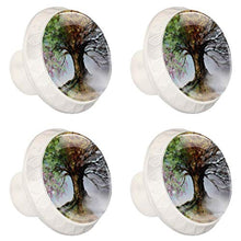 4 pcs White Cabinet Knobs for Kitchen Cabinets Bedroom Wardrobe Dresser Drawers Four Seasons Tree