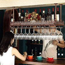 DJSMjbj - Portabottiglie da appendere al soffitto, altezza regolabile, in metallo, per calici da vino, stile retrò, decorazione per bicchieri di vino (dimensioni: 80 x 35 cm)